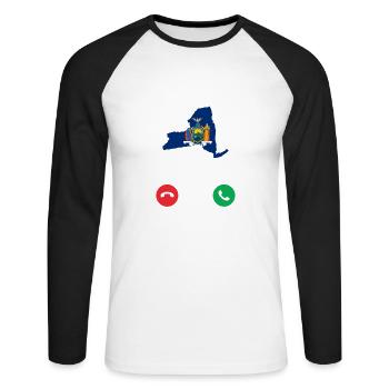 Travel New York Gift - Unisex Long Sleeve Baseball T-Shirt - white/black - Front - Nik (191cm)