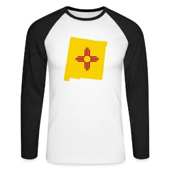 Beauty Of New Mexico gift - Unisex Long Sleeve Baseball T-Shirt - white/black - Front - Nik (191cm)