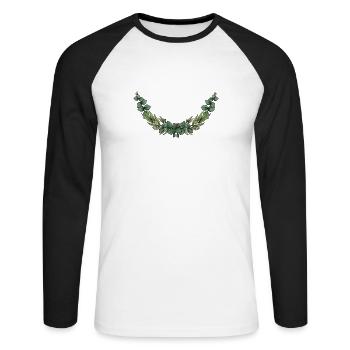 Couronne de fleurs d’eucalyptus I Team Mariage Mariage Boho - T-shirt baseball manches longues Homme - blanc/noir - Devant - Nik (191cm)