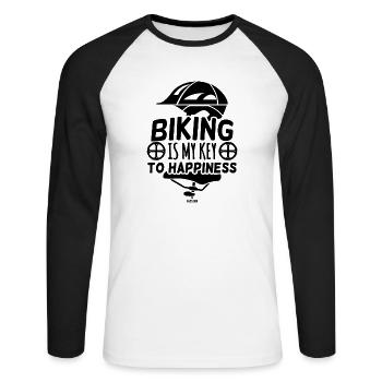 Cycling Cycling Helmet Cycling - Unisex Long Sleeve Baseball T-Shirt - white/black - Front - Nik (191cm)
