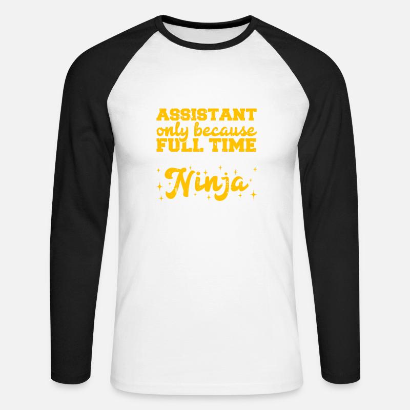 Sportassistent - Unisex Baseballshirt langarm - Weiß/Schwarz