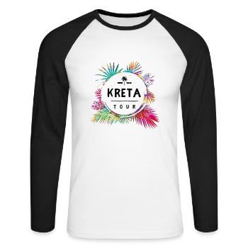 Crete Tour Colorful - Unisex Long Sleeve Baseball T-Shirt - white/black - Front - Nik (191cm)