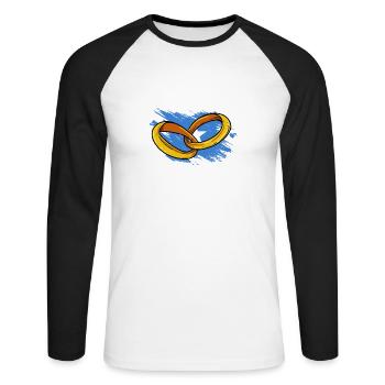 Glück ist, mit einem Somalier verheiratet zu sein - Unisex Baseballshirt langarm - Weiß/Schwarz - Vorne - Nik (191cm)