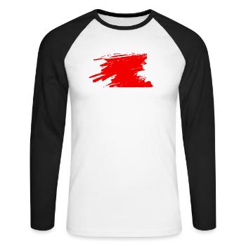Soutenez le cadeau de l’Indonésie - T-shirt baseball manches longues Homme - blanc/noir - Devant - Nik (191cm)
