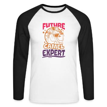 Future Camel Expert - Unisex Long Sleeve Baseball T-Shirt - white/black - Front - Nik (191cm)