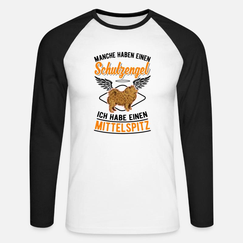 Mittelspitz Schutzengel - Unisex Baseballshirt langarm - Weiß/Schwarz