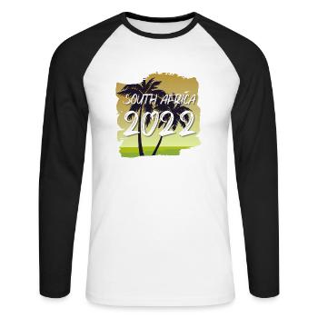South Africa 2022 - Unisex Baseballshirt langarm - Weiß/Schwarz - Vorne - Nik (191cm)