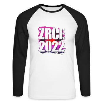 Zrce 2022 - Unisex Baseballshirt langarm - Weiß/Schwarz - Vorne - Nik (191cm)