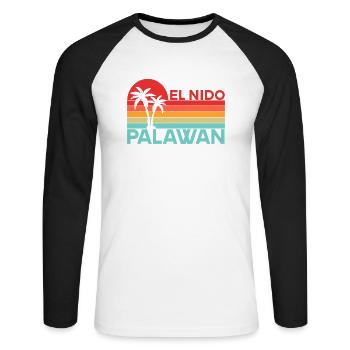 Voyage de vacances El Nido Palawan Philippines Asie - T-shirt baseball manches longues Homme - blanc/noir - Devant - Nik (191cm)