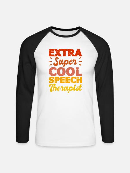 Sprachtherapeut Logopäde Geschenk - Unisex Baseballshirt langarm - Weiß/Schwarz
