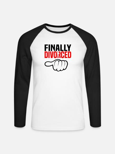 Scheidung Trennung Ehe Ex Scheidungsparty - Unisex Baseballshirt langarm - Weiß/Schwarz