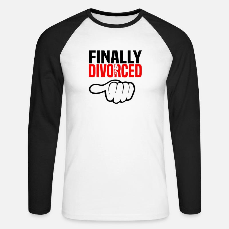 Scheidung Trennung Ehe Ex Scheidungsparty - Unisex Baseballshirt langarm - Weiß/Schwarz