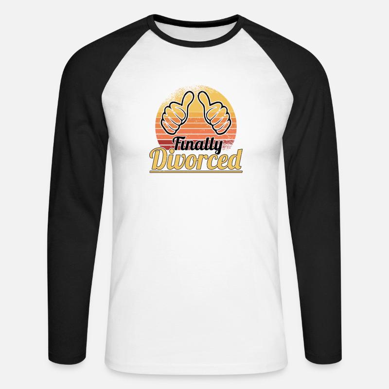 Scheidung Trennung Ehe Ex Scheidungsparty - Unisex Baseballshirt langarm - Weiß/Schwarz
