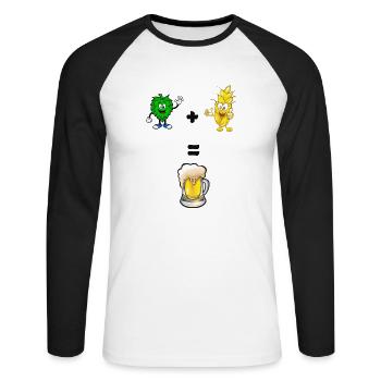 Bier Beer Alkohol Party Saufen JGA Fest - Unisex Baseballshirt langarm - Weiß/Schwarz - Vorne - Nik (191cm)