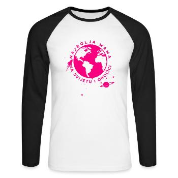 Najbolja mama na Svijetu - Unisex Baseballshirt langarm - Weiß/Schwarz - Vorne - Nik (191cm)