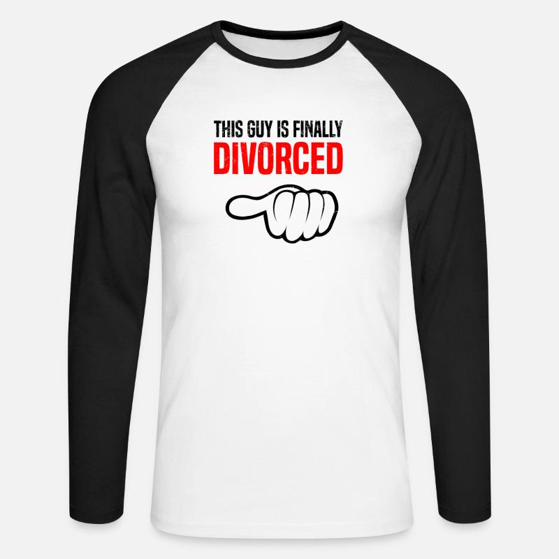 Scheidung Trennung Ehe Ex Scheidungsparty - Unisex Baseballshirt langarm - Weiß/Schwarz