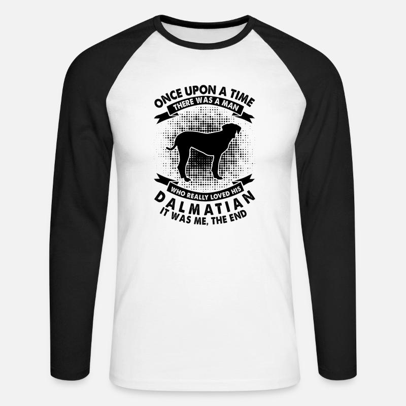 Es War Einmal - Dalmatiner - Unisex Baseballshirt langarm - Weiß/Schwarz