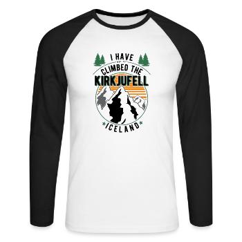 Randonneurs - Grimpeurs Randonnée Kirkjufell - T-shirt baseball manches longues Homme - blanc/noir - Devant - Nik (191cm)