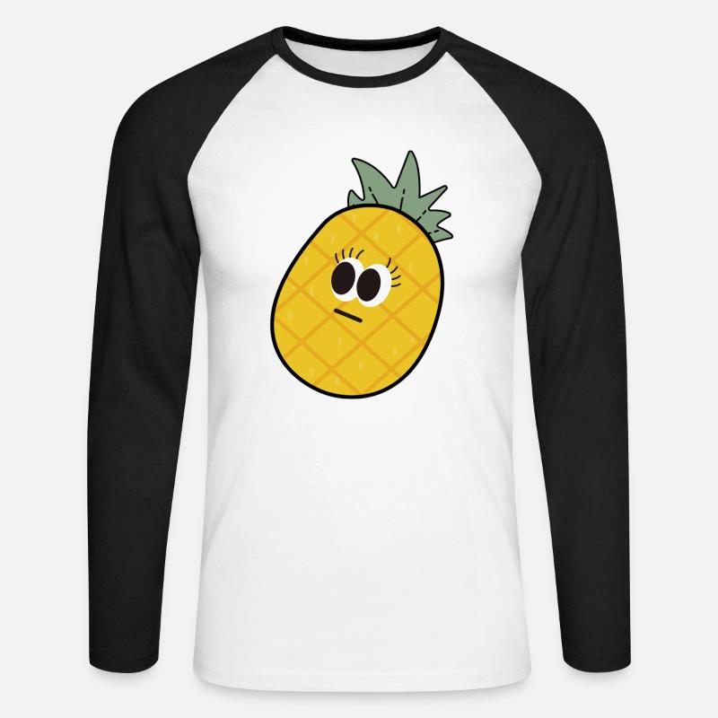 Babys Ananas - Unisex Baseballshirt langarm - Weiß/Schwarz