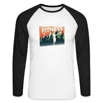 Jump Shoes Fitness Fitness Femme - T-shirt baseball manches longues Homme - blanc/noir - Devant - Nik (191cm)