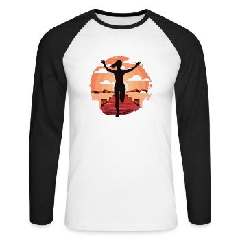 Jump Shoes Fitness Fitness Femme - T-shirt baseball manches longues Homme - blanc/noir - Devant - Nik (191cm)