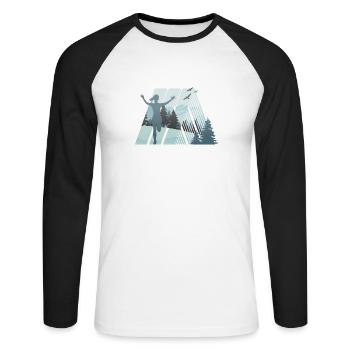 Jump Shoes Fitness Fitness Femme - T-shirt baseball manches longues Homme - blanc/noir - Devant - Nik (191cm)