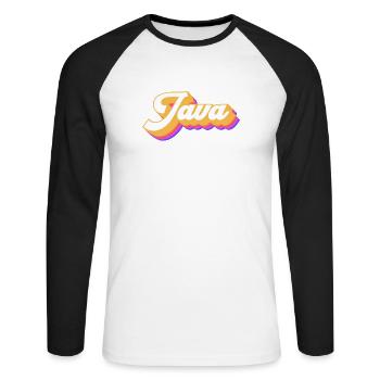 Vintage Urlaub Reise Indonesien Java - Unisex Baseballshirt langarm - Weiß/Schwarz - Vorne - Nik (191cm)