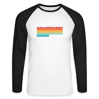 Voyage de vacances vintage Indonésie Raja Ampat - T-shirt baseball manches longues Homme - blanc/noir - Devant - Nik (191cm)