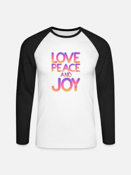 Love peace and joy - Unisex Long Sleeve Baseball T-Shirt - white/black