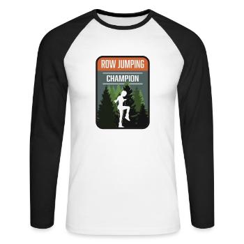 Rope Jumping Champion - Unisex Baseballshirt langarm - Weiß/Schwarz - Vorne - Nik (191cm)