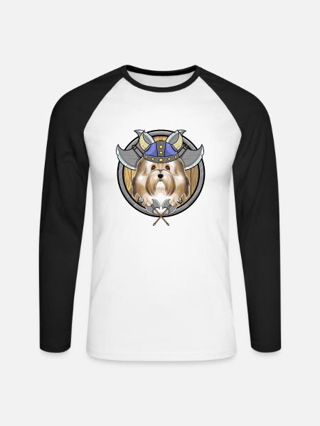 Havanese I Valhalla I Viking - Unisex Baseballshirt langarm - Weiß/Schwarz