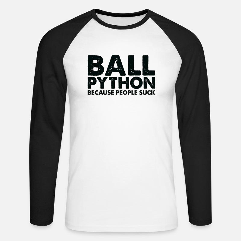 People suck king python snake - Unisex Long Sleeve Baseball T-Shirt - white/black