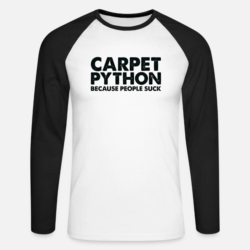 Leute Saugen Teppich-Python-Schlange - Unisex Baseballshirt langarm - Weiß/Schwarz