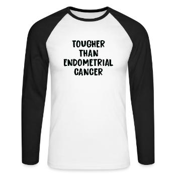 Härter Als Endometriumkrebs - Unisex Baseballshirt langarm - Weiß/Schwarz - Vorne - Nik (191cm)