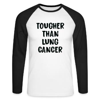 Härter Als Lungenkrebs - Unisex Baseballshirt langarm - Weiß/Schwarz - Vorne - Nik (191cm)