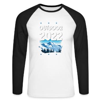 Extérieur 2022 - T-shirt baseball manches longues Homme - blanc/noir - Devant - Nik (191cm)