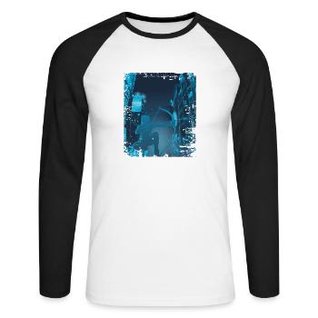 Arrowtag de la ville asiatique - T-shirt baseball manches longues Homme - blanc/noir - Devant - Nik (191cm)