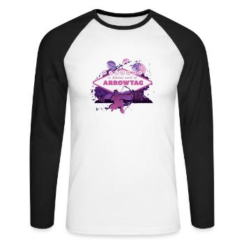 Fabuleux monde d’Arrowtag - T-shirt baseball manches longues Homme - blanc/noir - Devant - Nik (191cm)