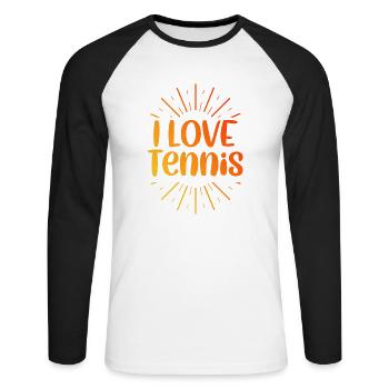 I love tennis - Unisex Long Sleeve Baseball T-Shirt - white/black - Front - Nik (191cm)