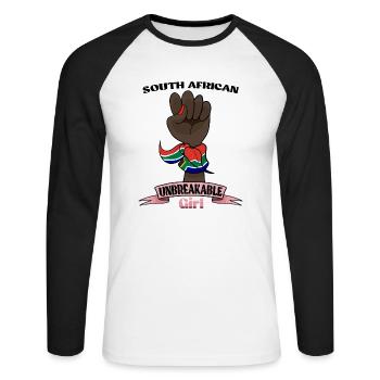 Fille sud-africaine Incassable I Heritage South - T-shirt baseball manches longues Homme - blanc/noir - Devant - Nik (191cm)