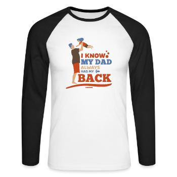 Father and daughter - Unisex Long Sleeve Baseball T-Shirt - white/black - Front - Nik (191cm)
