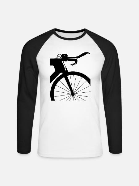 Zeitfahrrad ausschnitt Triathlon - Unisex Baseballshirt langarm - Weiß/Schwarz