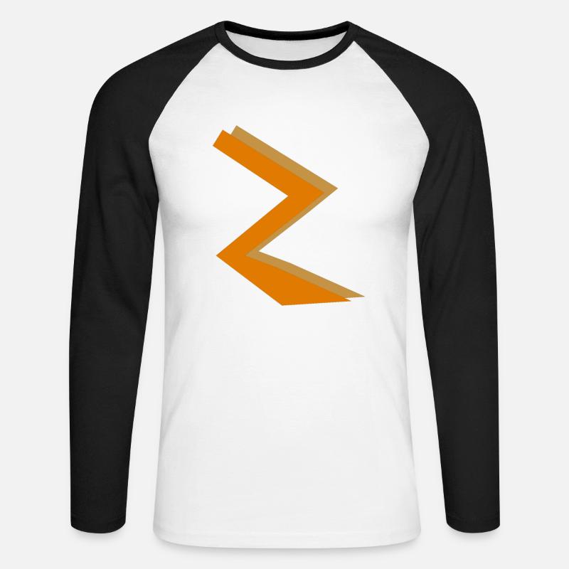 ZickZack2 - Unisex Baseballshirt langarm - Weiß/Schwarz