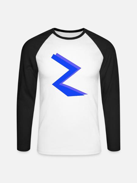 ZickZack6 - Unisex Baseballshirt langarm - Weiß/Schwarz