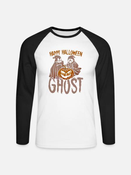 Halloween - Unisex Baseballshirt langarm - Weiß/Schwarz