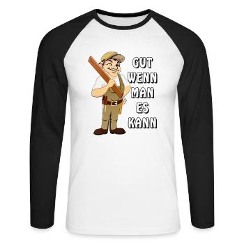 ZIMMERMANN GUT WENN MAN ES KANN - Unisex Baseballshirt langarm - Weiß/Schwarz - Vorne - Nik (191cm)