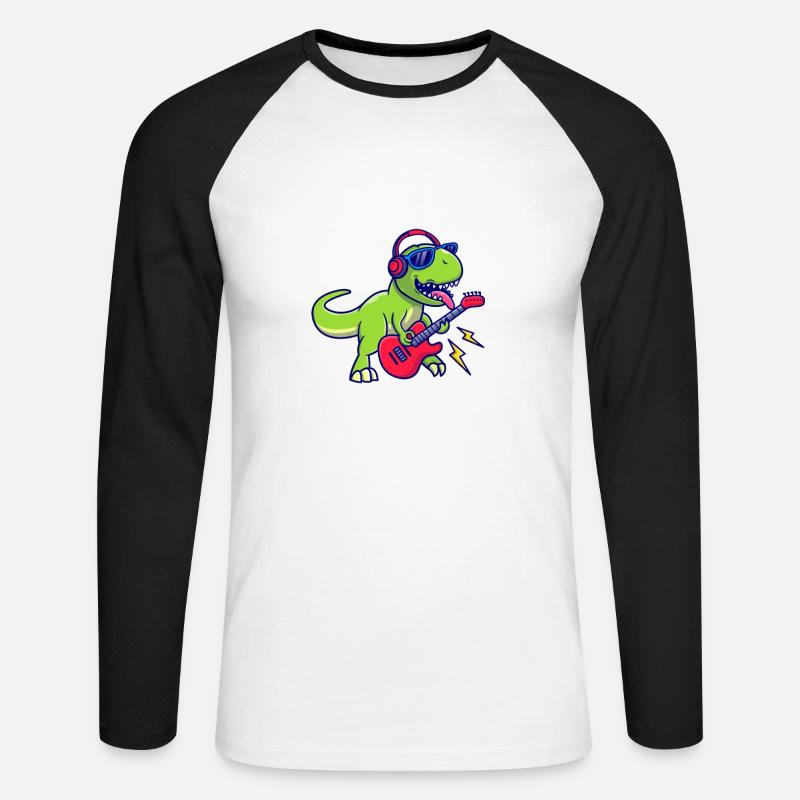 Dinosaur makes everything Possible - Unisex Baseballshirt langarm - Weiß/Schwarz