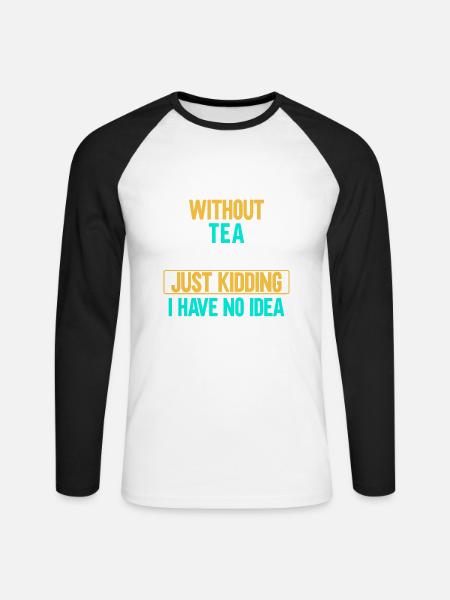 Teetrinker Teeliebhaber Geschenk Tee - Unisex Baseballshirt langarm - Weiß/Schwarz