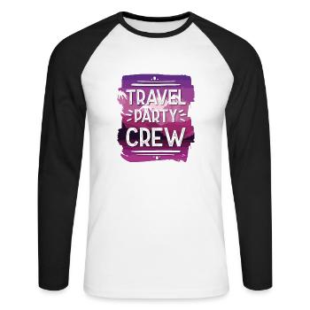 Travel Party Crew - Unisex Baseballshirt langarm - Weiß/Schwarz - Vorne - Nik (191cm)