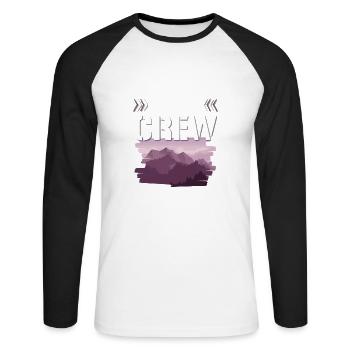 Travel Party Crew - Unisex Baseballshirt langarm - Weiß/Schwarz - Vorne - Nik (191cm)